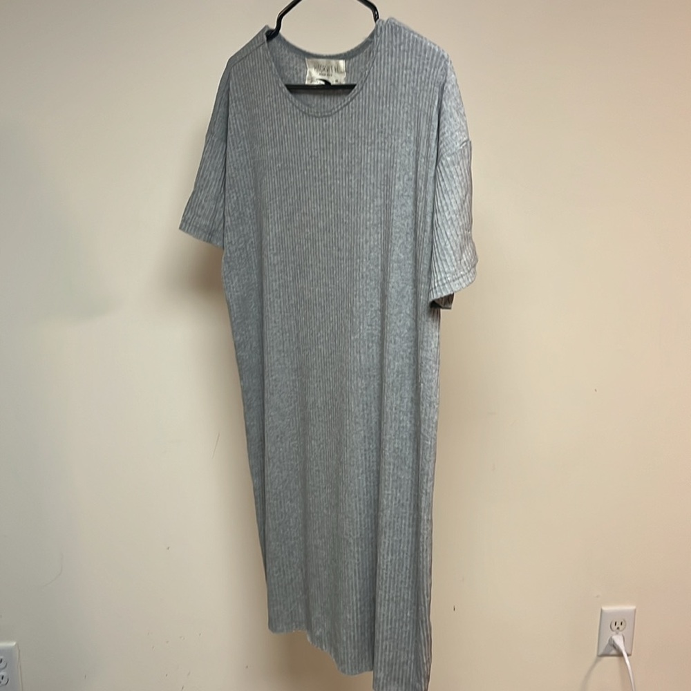 Hackwith Design House Gray Ribbed T-Shirt Dress - Picture 5 of 5